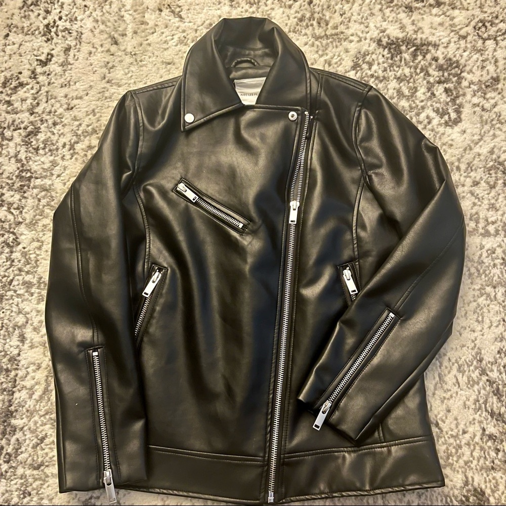 Avec Les Filles Faux Leather Moto Jacket